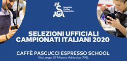 DVG - Sponsor della tappa caffè Pascucci Espresso School alle selezioni dei CAMPIONATI ITALIANI 2020