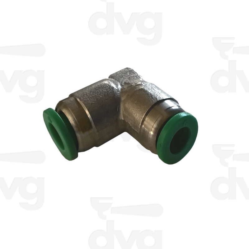 RACCORDO INNESTO RAPIDO A L OTTONE NICHELATO - TUBO D.6MM