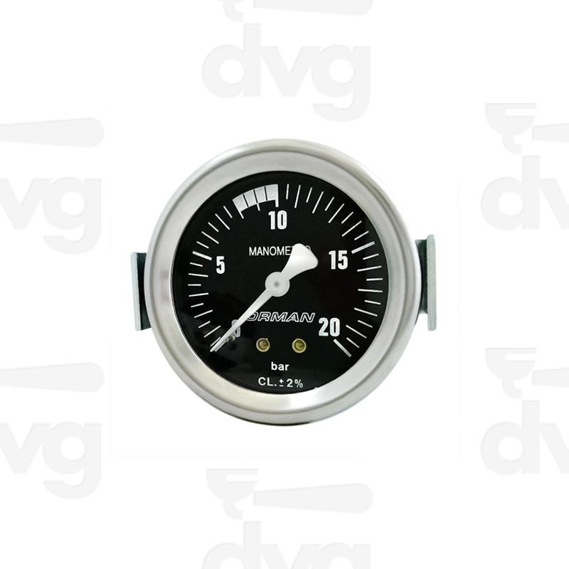 MANOMETRO POMPA D.60MM 0-20 BAR 1/4"M NERO