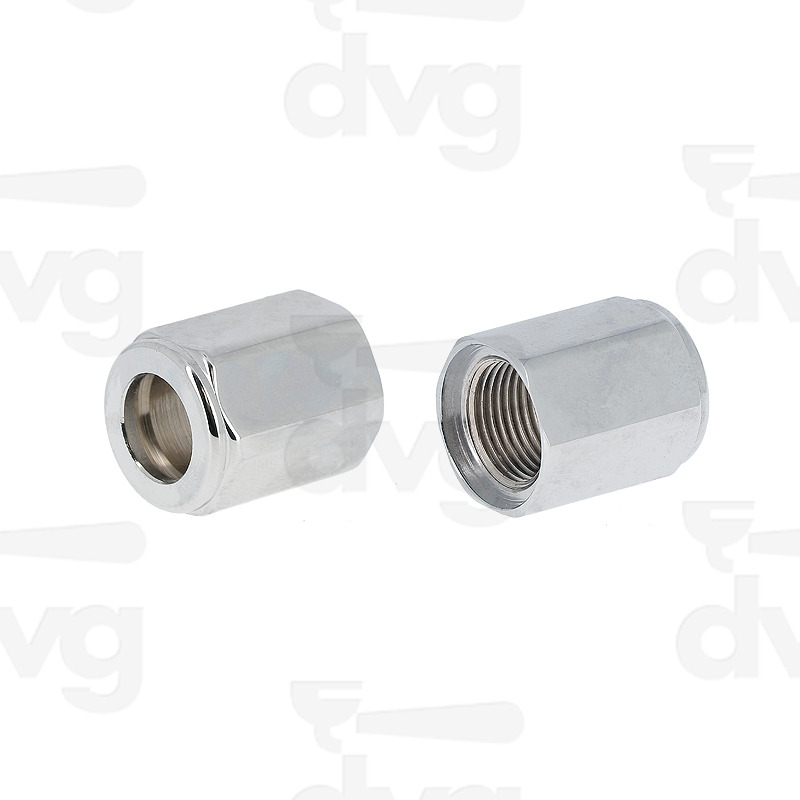 DADO SNODO RUBINETTO 3/8"G ESAGONO 22 H.27 CROMATO DENICROMAL LUCIDO