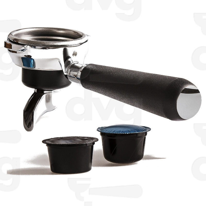 PORTAFILTRO CAPSULA SINGOLA COMPATIBILE LAVAZZA BLUE® MOD. CARIMALI -CON BECCUCCIO CURVO