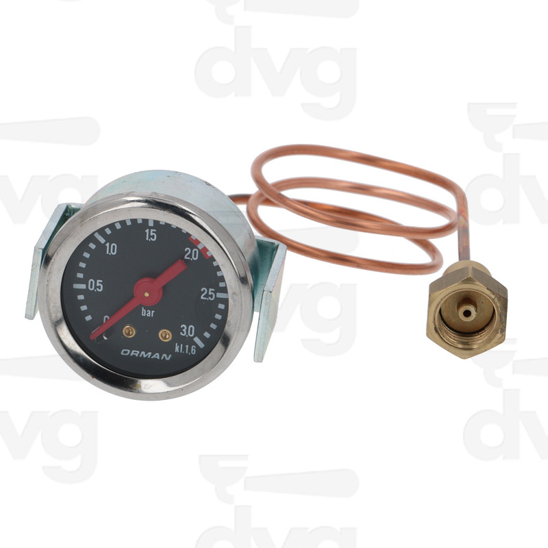 MANOMETRO CALDAIA CON CAPILLARE D.44MM 0-3 BAR GAGGIA