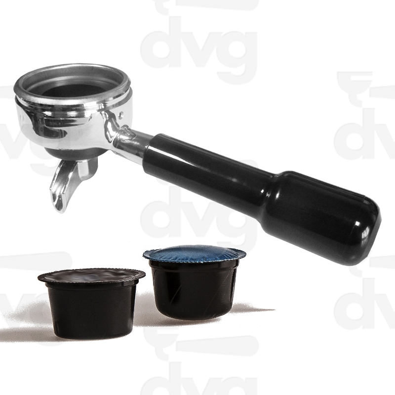 PORTAFILTRO CAPSULA SINGOLA COMPATIBILE LAVAZZA BLUE® MOD. PAVONI -CON BECCUCCIO CURVO
