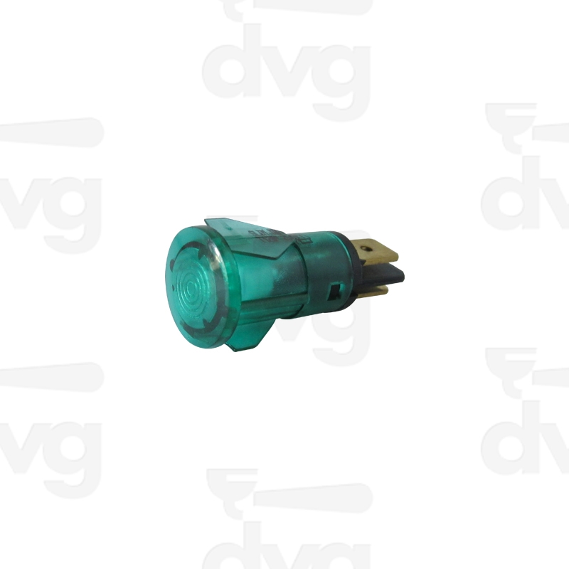 LAMPADA SPIA VERDE NEON 250V ATTACCO FASTON D.14MM X FORO D.11MM