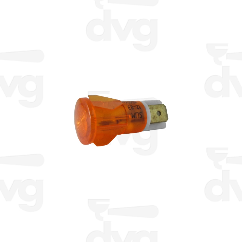 LAMPADA SPIA ARANCIO NEON 250V A FASTON D.14MM X FORO D.11MM