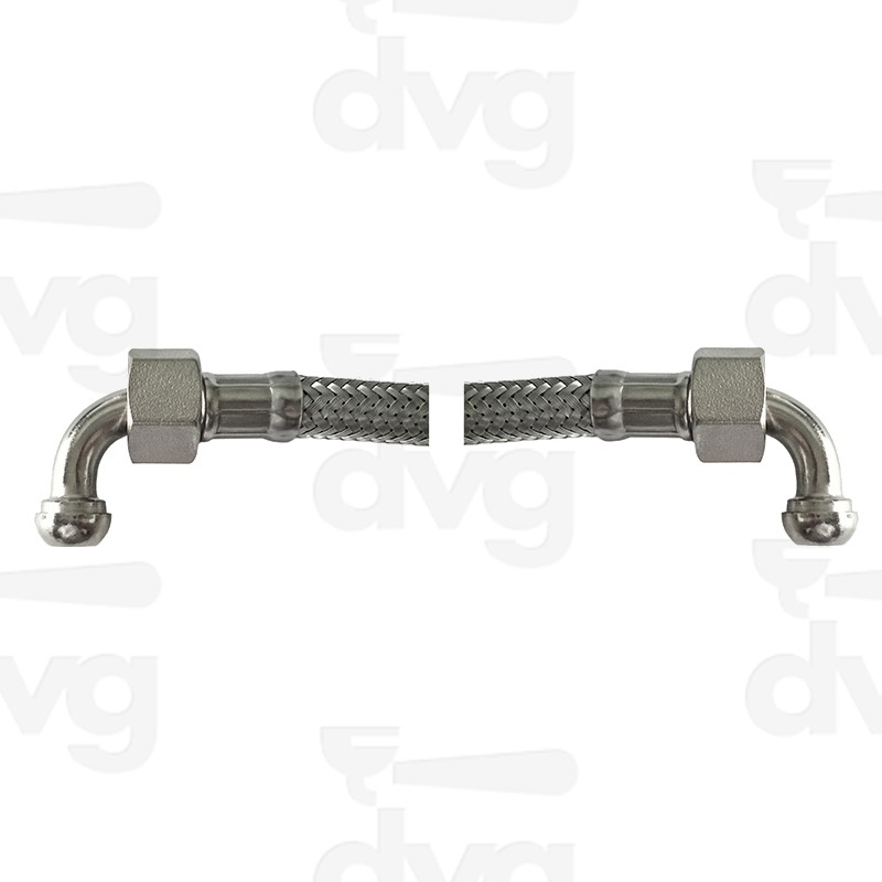 TUBO FLESSIBILE 30 CM 3/8 FM CON 2 CURVE CONICHE ORIENTATE STESSO LATO