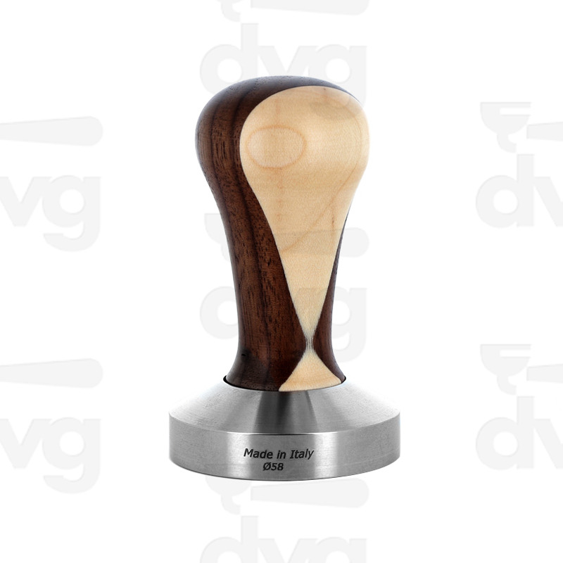 PRESSINO CREAMY LEGNO NOCE-ACERO, BASE INOX PIATTA D.58MM 