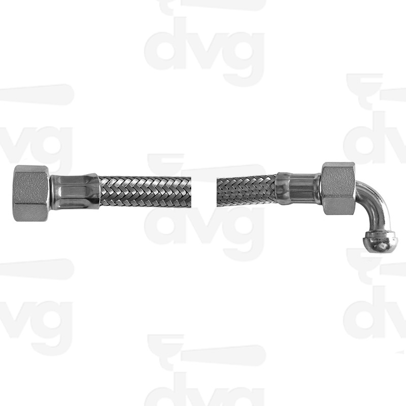 TUBO FLESSIBILE 15CM 3/8 FF CON 1 CURVA CONICA