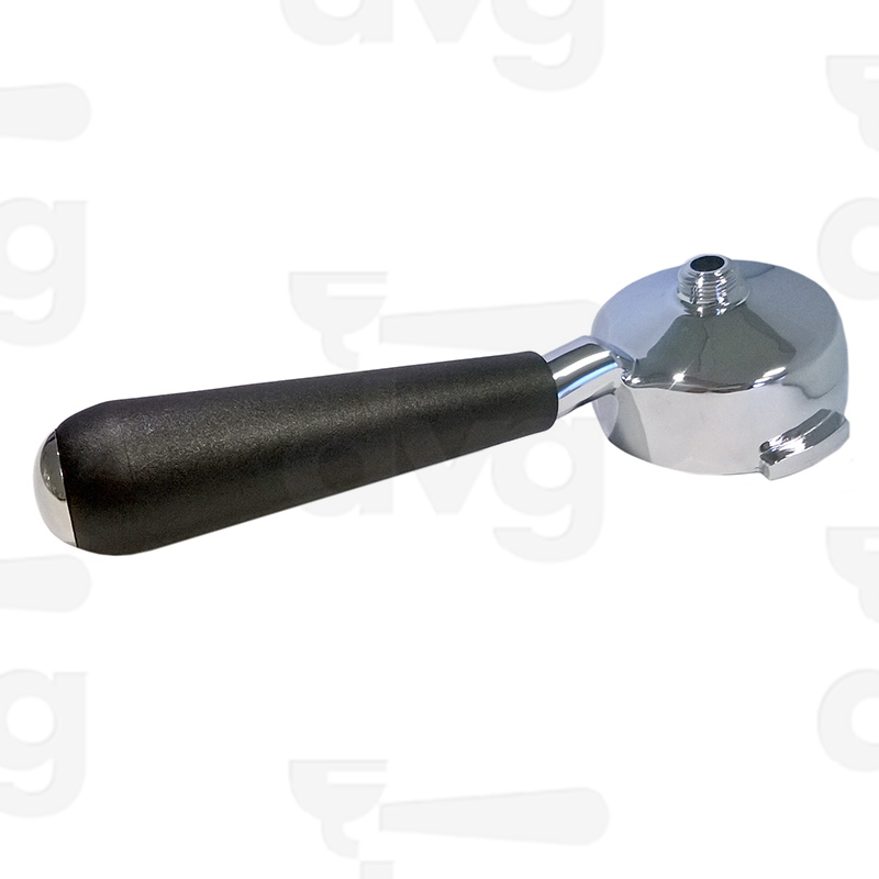 PORTAFILTRO DVG PROFONDO, H. WEGA 15° CON MOLLA, MANOPOLA COMFORT NERA E TAPPO CROMATO
