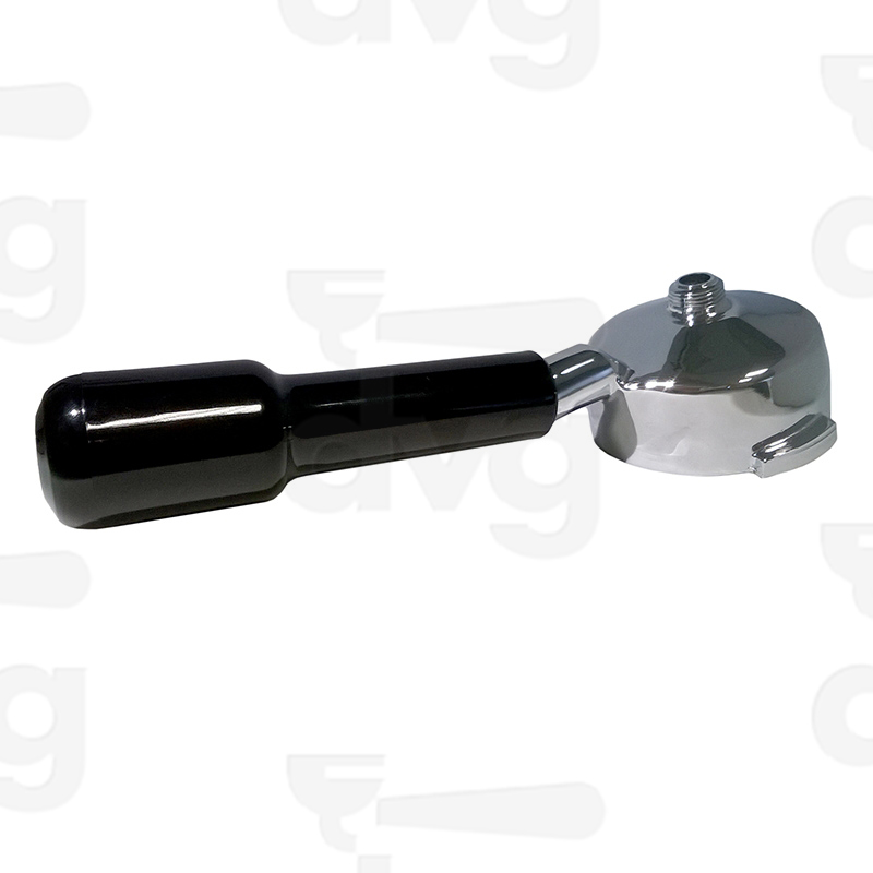 PORTAFILTRO DVG PROFONDO, H. WEGA 15° CON MOLLA, MANOPOLA CLASSICA NERA E TAPPO CROMATO