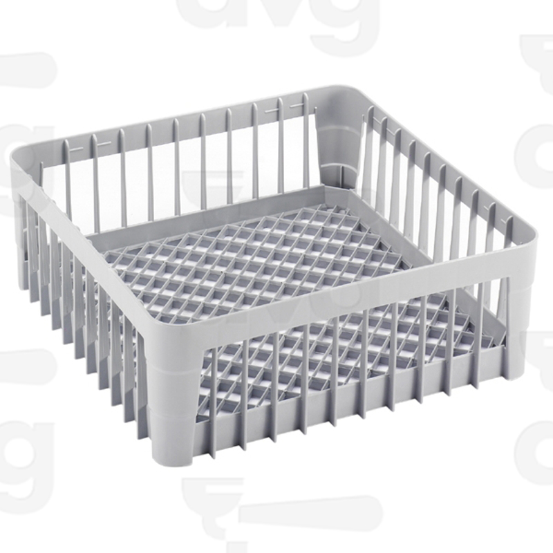 CESTO QUADRATO PLASTICA LAVAGGIO TAZZE/BICCHIERI 45x45xH16,5