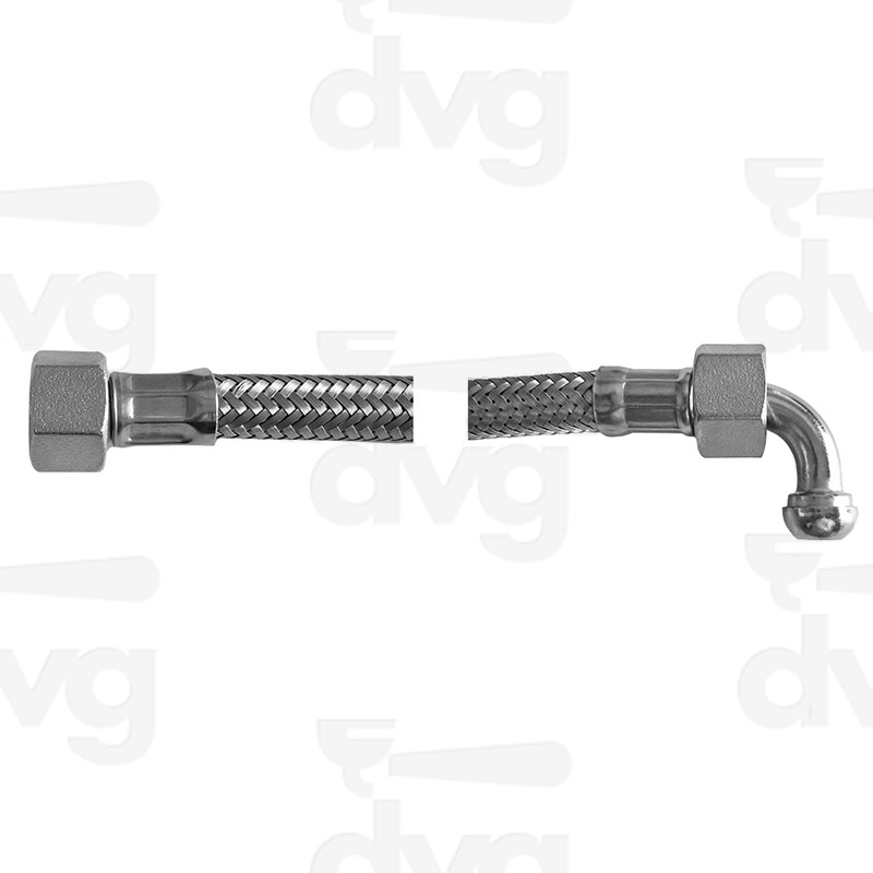 TUBO FLESSIBILE 50 CM 3/8 FF CON 1 CURVA CONICA