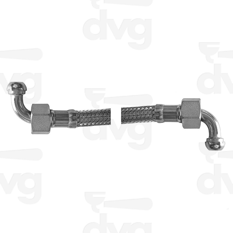 TUBO FLESSIBILE 50 CM 3/8 FF CON 2 CURVE CONICHE
