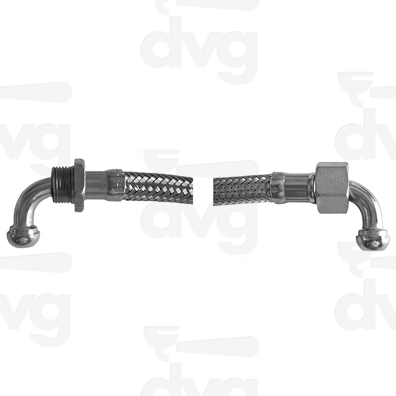 TUBO FLESSIBILE 43 CM 3/8 FM CON 2 CURVE CONICHE ORIENTATE STESSO LATO