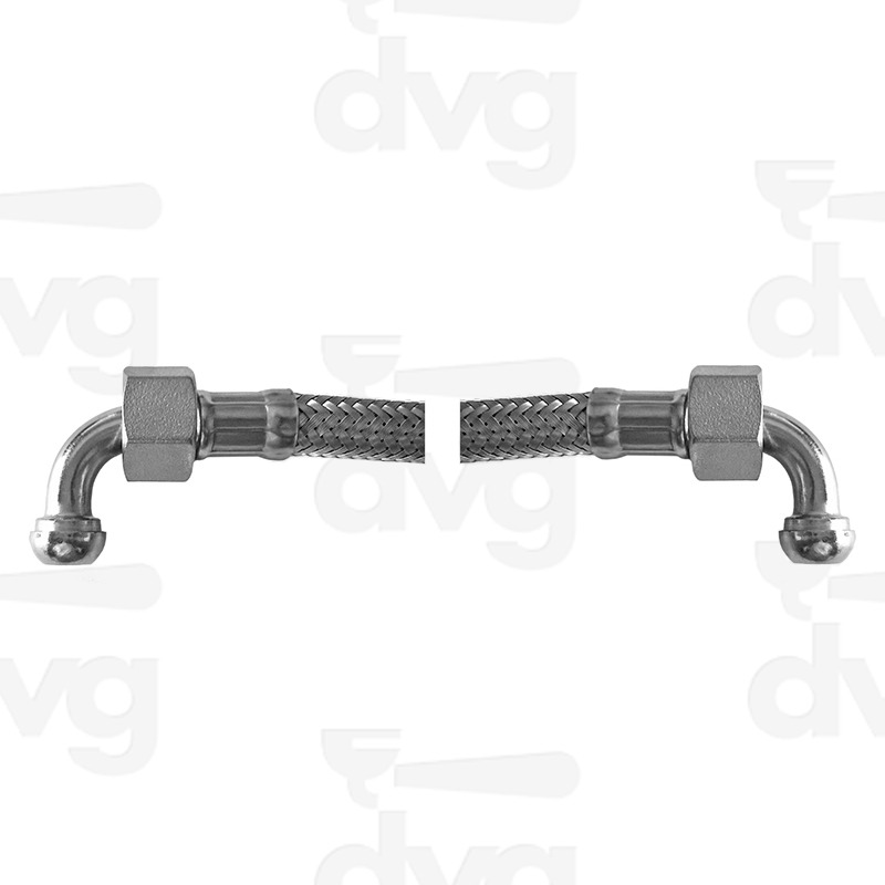 TUBO FLESSIBILE 55 CM 3/8 FF CON 2 CURVE CONICHE ORIENTATE STESSO LATO