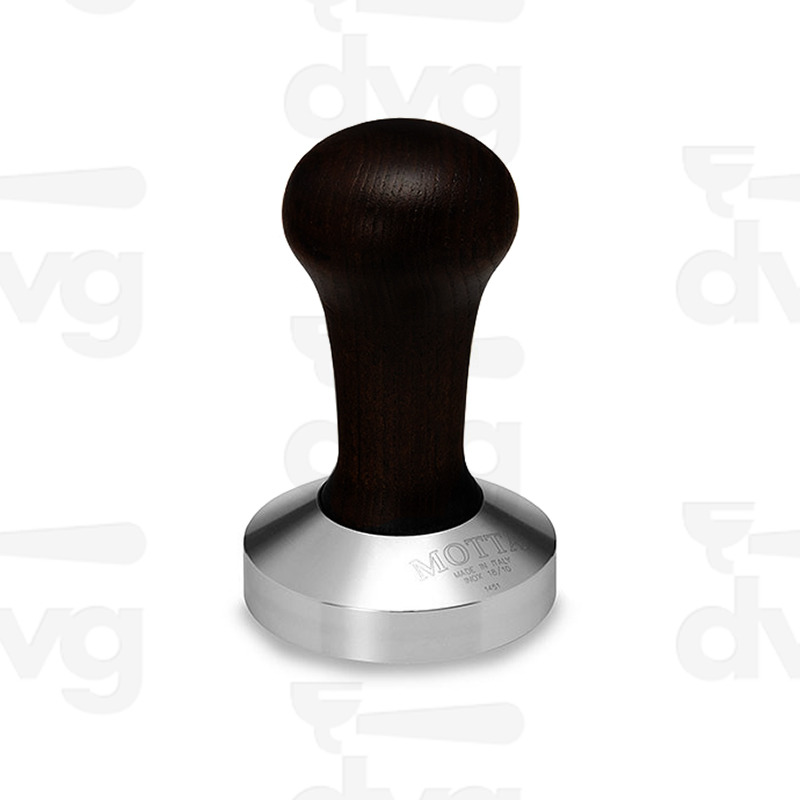 PRESSINO MANICO LEGNO NERO CON BASE INOX D.58MM FONDO PIATTO -MOTTA