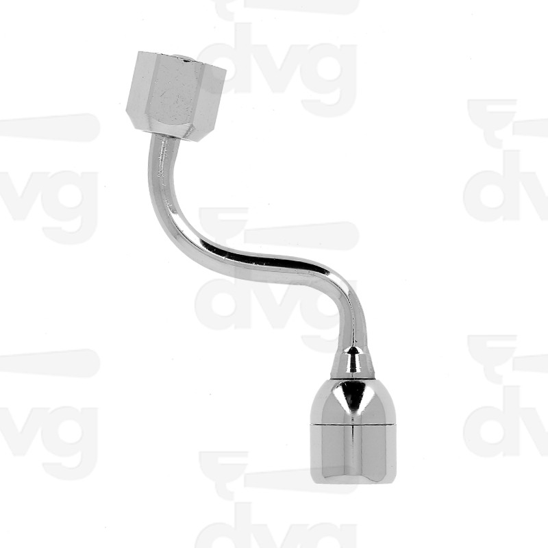 LANCIA ACQUA CROMATA DOPPIA CURVA COMPLETA DI FRANGIACQUA CROMATO E DADO 3/8