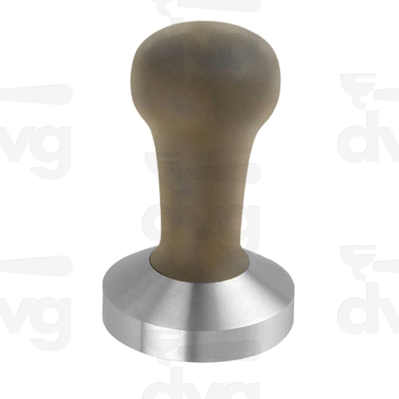PRESSINO MANICO LEGNO NATURALE CON BASE INOX D.58MM FONDO CONVESSO -MOTTA