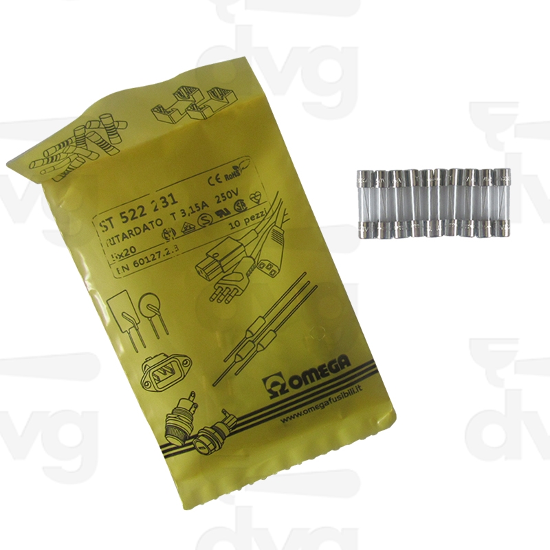 FUSIBILE  5X20 3,15A RITARDATO S506 CE/UL/VDE/CSA/CCC