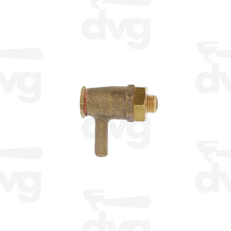 VALVOLA SFIATO 1/8'' CON PORTA GOMMA D.6,5MM A 90°
