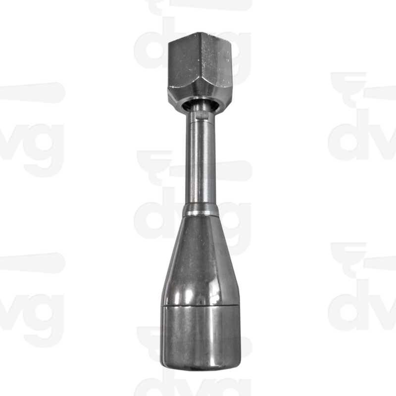 LANCIA ACQUA INOX DRITTA 100 MM CON FRANGIACQUA INOX E DADO INOX LUCIDO