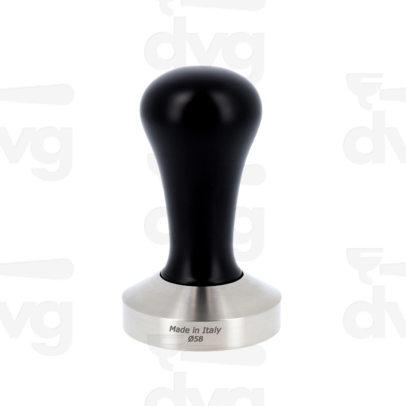 PRESSINO CLASS, LEGNO FAGGIO LACCATO NERO, BASE INOX D.58MM FONDO PIATTO
