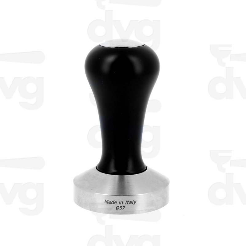 PRESSINO TOP CLASS, LEGNO FAGGIO LACCATO NERO, BASE INOX D.57MM FONDO PIATTO