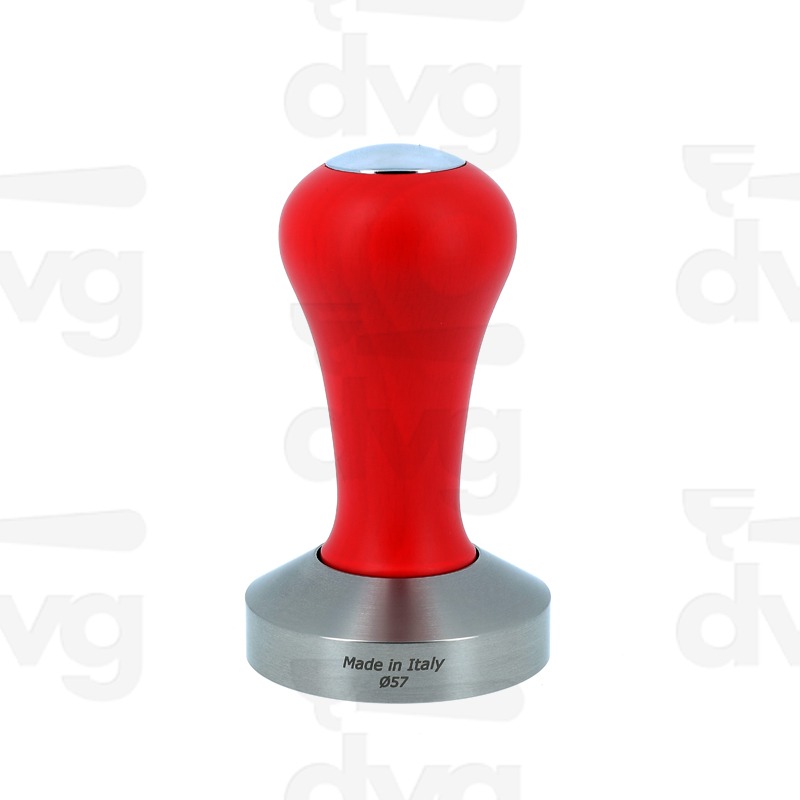 PRESSINO TOP CLASS, LEGNO FAGGIO LACCATO ROSSO, BASE INOX D.57MM FONDO PIATTO