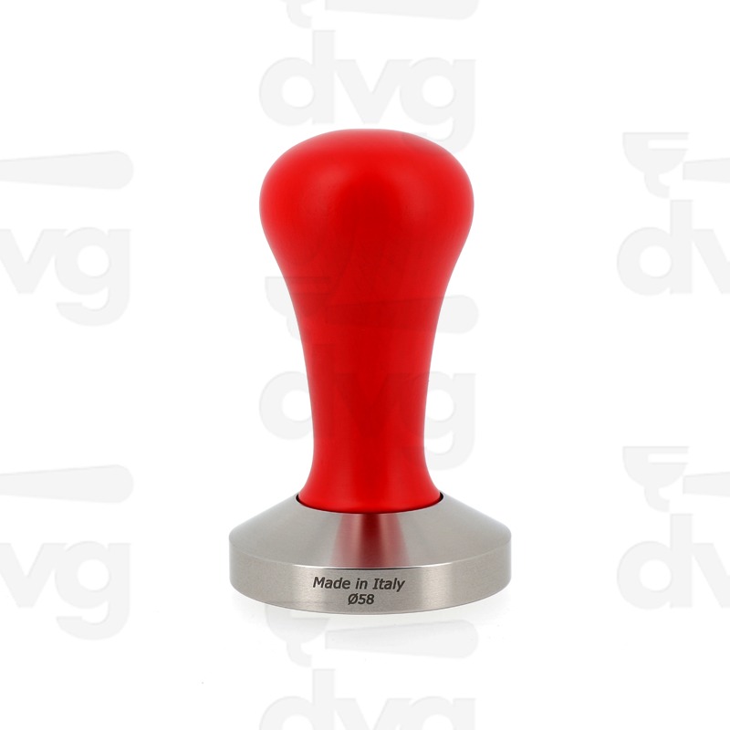 PRESSINO CLASS, LEGNO FAGGIO LACCATO ROSSO, BASE INOX D.58MM FONDO BOMBATO