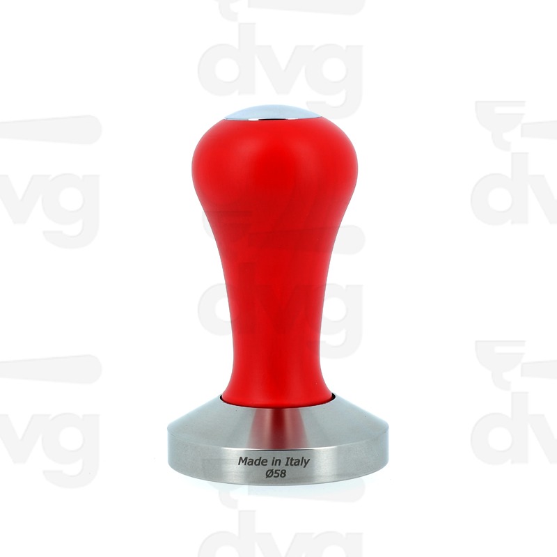 PRESSINO TOP CLASS, LEGNO FAGGIO LACCATO ROSSO, BASE INOX D.58MM FONDO BOMBATO 