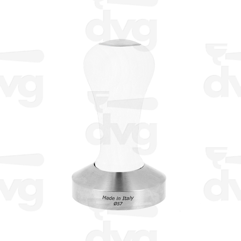 PRESSINO TOP CLASS, LEGNO FAGGIO LACCATO BIANCO, BASE INOX D.57MM FONDO PIATTO