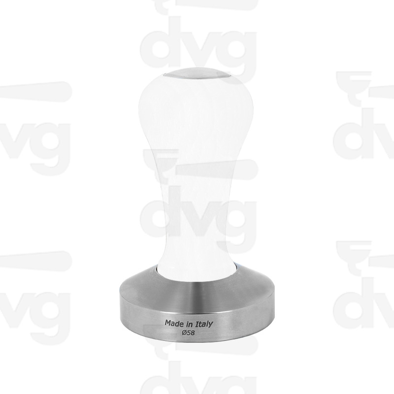 PRESSINO TOP CLASS, LEGNO FAGGIO LACCATO BIANCO, BASE INOX D.58MM FONDO BOMBATO 