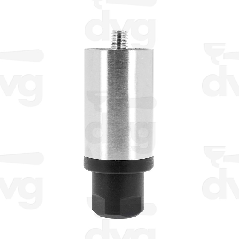 PIEDINO INOX REGOLABILE D.40MM H.97-111MM, VITE M10, PIEDE QUADRATO NYLON NERO