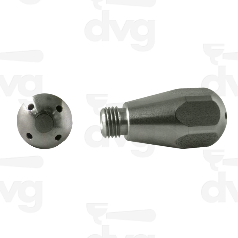 SPRUZZATORE VAPORE INOX ESAGONALE 4 FORI D. 1,4MM FILETTO  M6 75x0,75