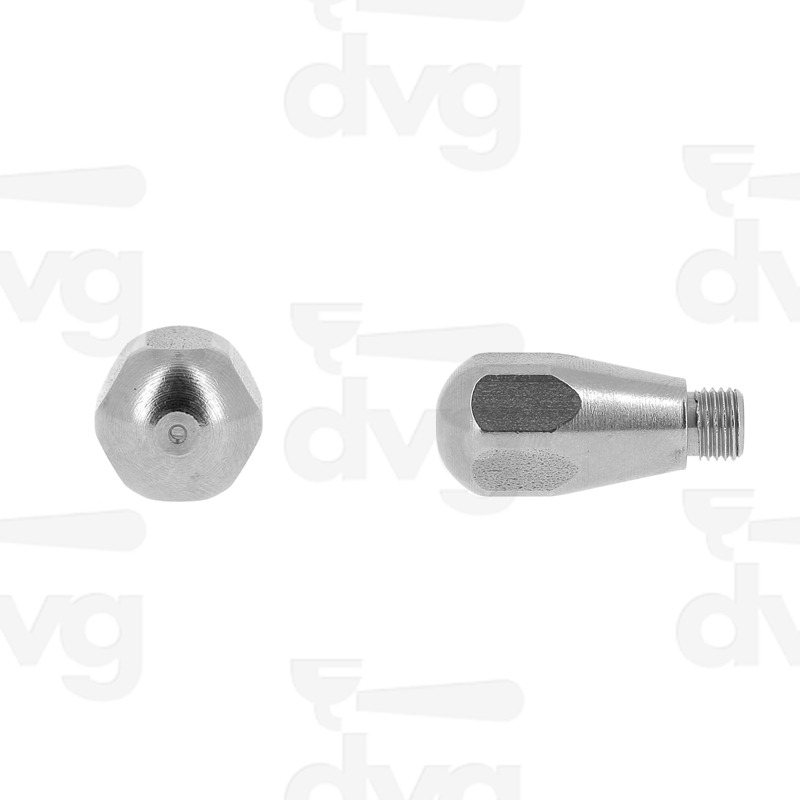 SPRUZZATORE VAPORE INOX ESAGONALE T8 1 FORO CENTRALE D.1MM, FILETTO M6 75x0,75