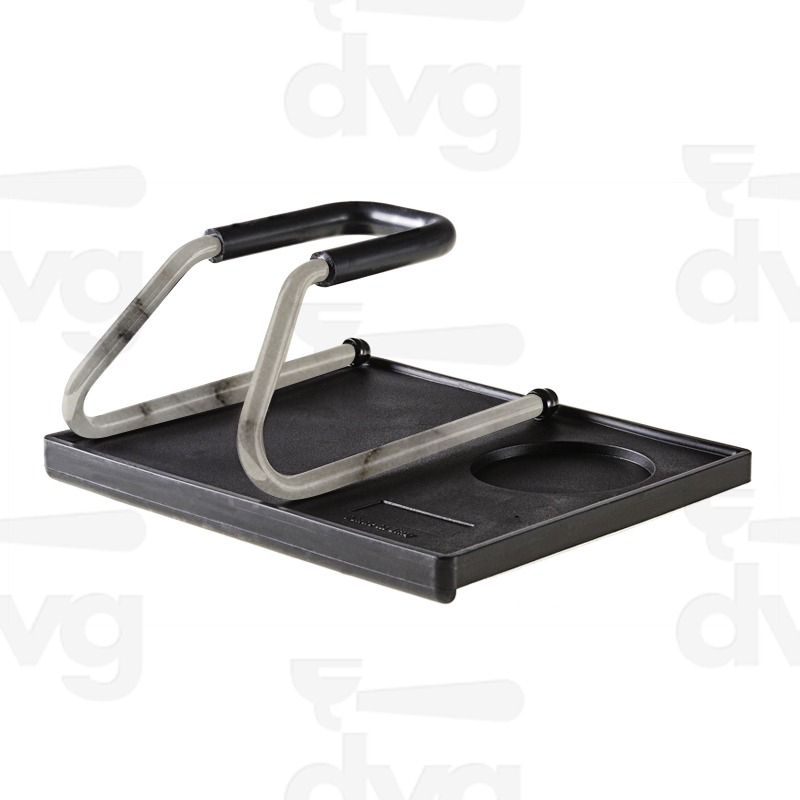 TAPPETINO NERO DIM.190X150MM ANGOLARE CON BASE TUBOLARE CUBICATA MARMO PER PORTAFILTRO