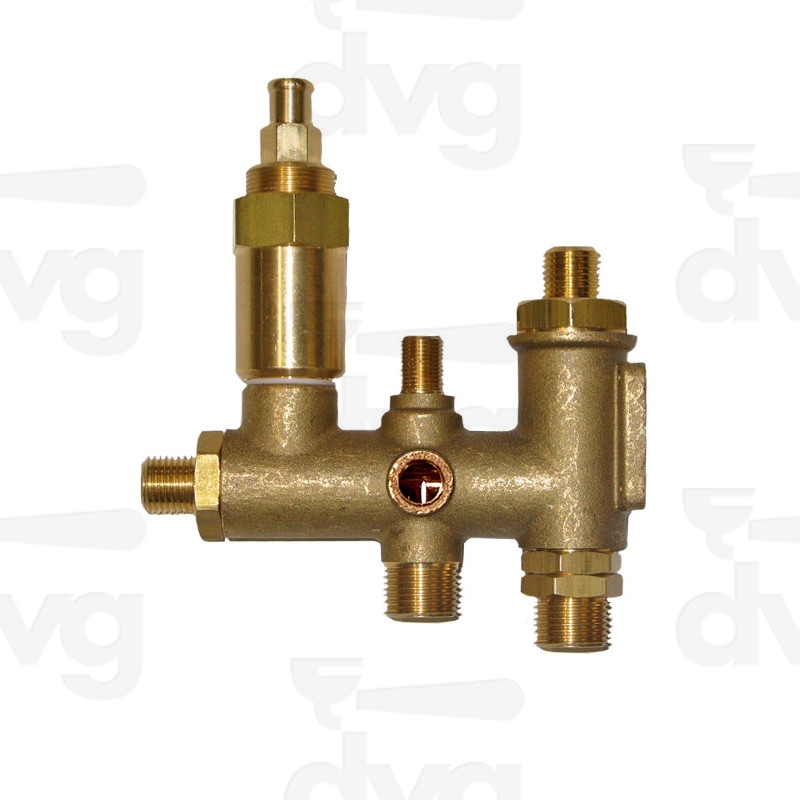 MASSELLO CARICO ACQUA 1/4" SENZA CARICO MANUALE CON 2 VALVOLE NON RITORNO E MISCELATORE ACQUA CALDA
