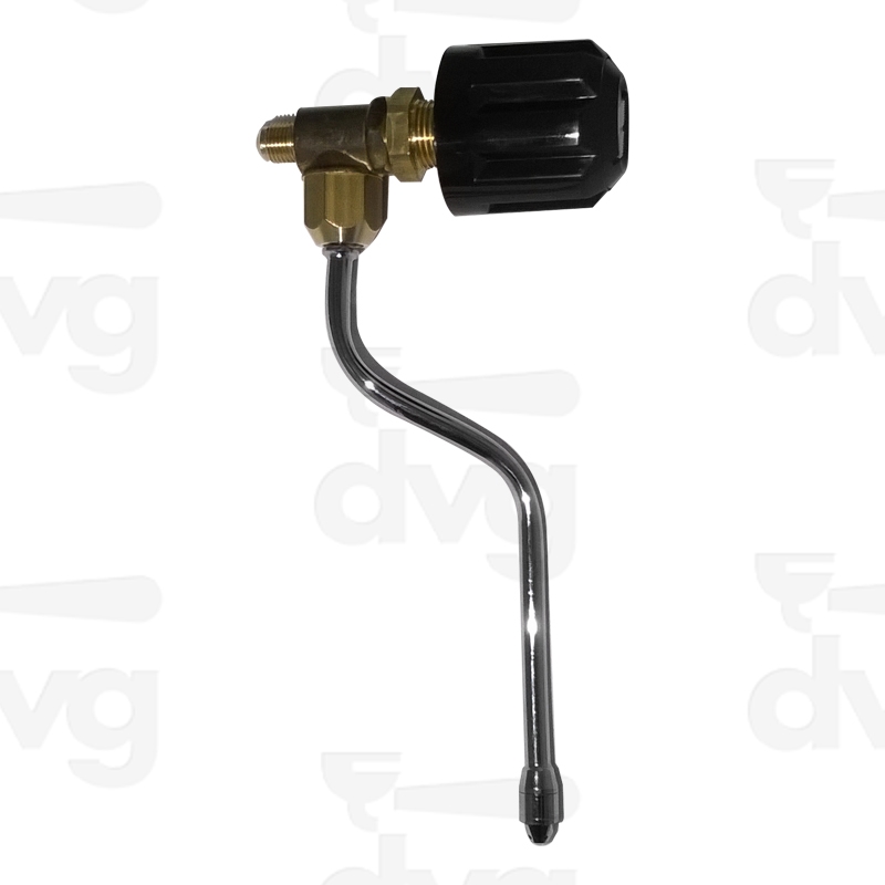 RUBINETTO COMPLETO TUBO VAPORE CROMATO E VOLANTINO MOD. NO STOP - PASSO LUNGO 2MM