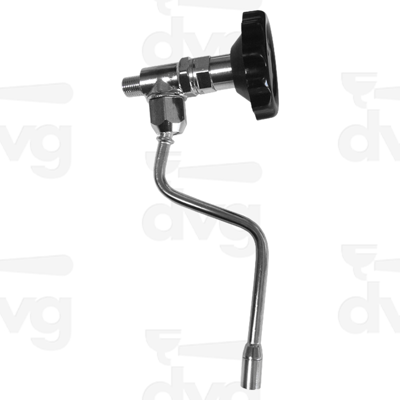 RUBINETTO K4 COMPLETO DI TUBO VAPORE CROMATO D.8 TAPPO NERO