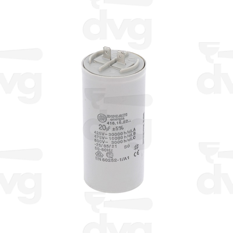 CONDENSATORE 20UF 450V D.40,5XH.92MM FASTON SEMPLICE SENZA CODOLO TN - TIPO NUOVO