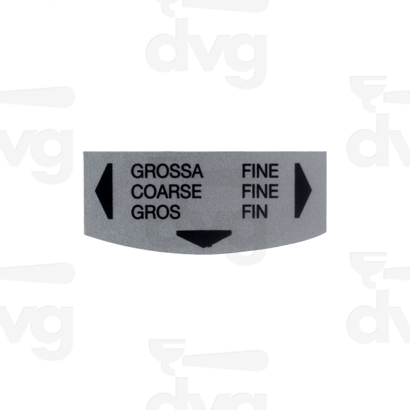 ETICHETTA GROSSO-FINE POSIZIONE INIZIALE REGOLAZIONE