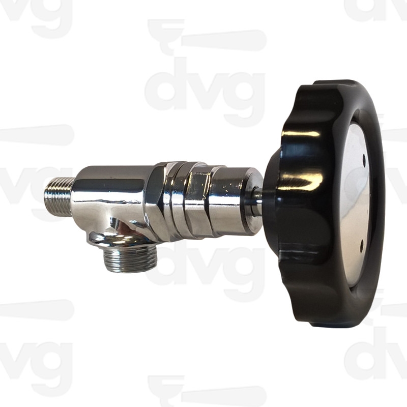 RUBINETTO CROMATO CON VOLANTINO TIPO E61 CON TAPPO CROMATO -ATTACCO CORTO