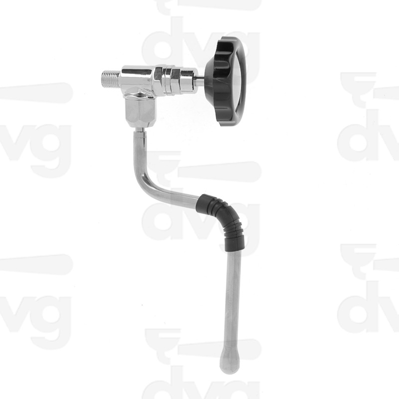 RUBINETTO K24 LANCIA VAPORE INOX CON VOLANTINO E TAPPO IN OTTONE CROMATO