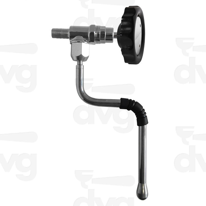RUBINETTO CROMATO CON ASTA E VOLANTINO COMPLETO DI LANCIA VAPORE INOX