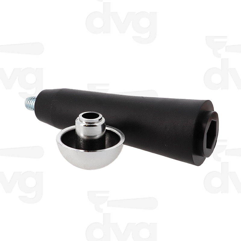MANOPOLA PORTAFILTRO SOFT TOUCH TORPEDO NERA M10 CON TAPPO CROMATO