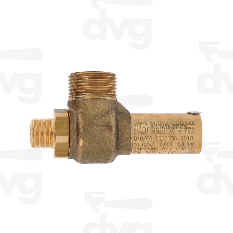 VALVOLA SICUREZZA 3/8 1,8 BAR, Do 10MM, SCARICO CONVOGLIATA 3/4 - GAGGIA