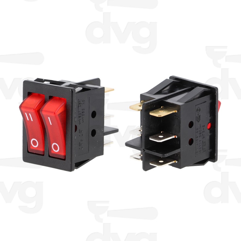 PULSANTE INTERRUTTORE DOPPIO 0-I 0-II ROSSO 250VAC