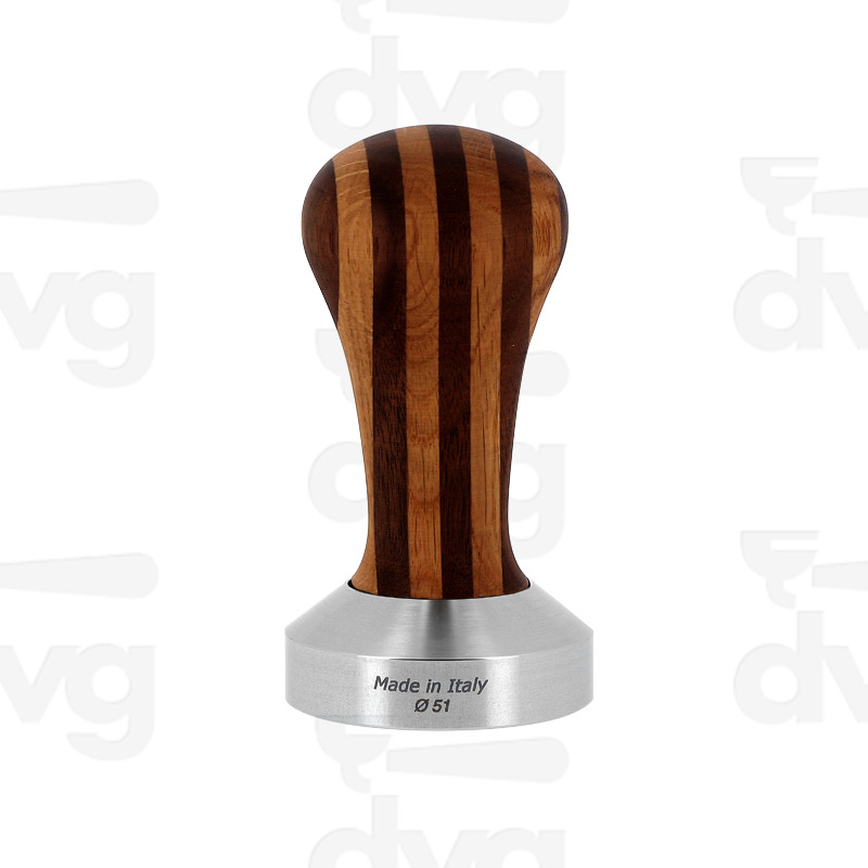PRESSINO B-WOOD, LEGNO NOCE-ROVERE CON BASE INOX D.51MM FONDO PIATTO
