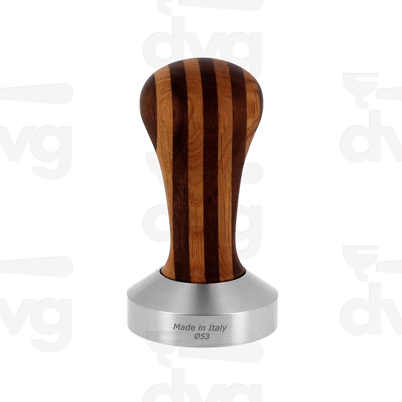 PRESSINO B-WOOD, LEGNO NOCE-ROVERE, BASE INOX PIATTA D.53MM
