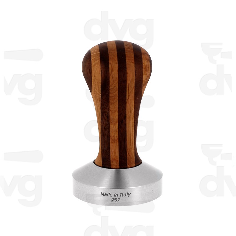 PRESSINO B-WOOD, LEGNO NOCE-ROVERE, BASE INOX PIATTA D.57MM